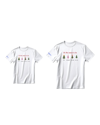 Combo Christmas Round Neck T-shirt - White